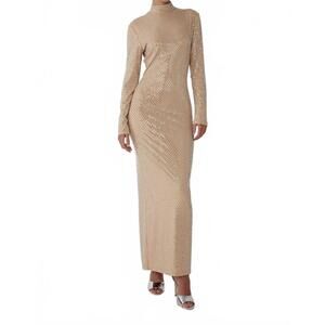 NEW JS71 madelyn long sleeve maxi dress in nude